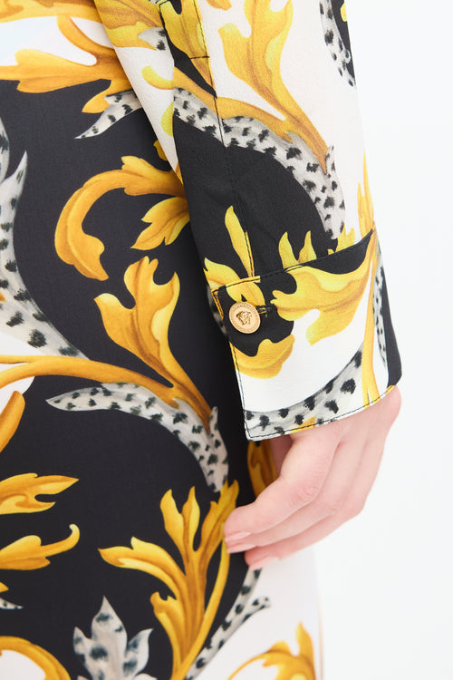 Versace Yellow 
Multi Silk Ornate Print Shirt