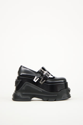 Versace Black Leather Medusa Anthem Platform Sneaker