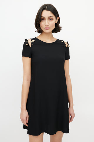 Versus Black 
Gold Safety Pin Dress