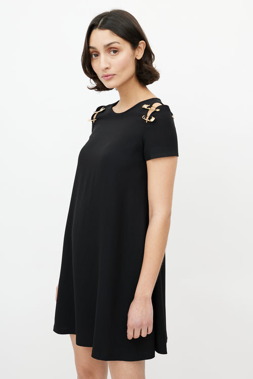 Versus Black 
Gold Safety Pin Dress