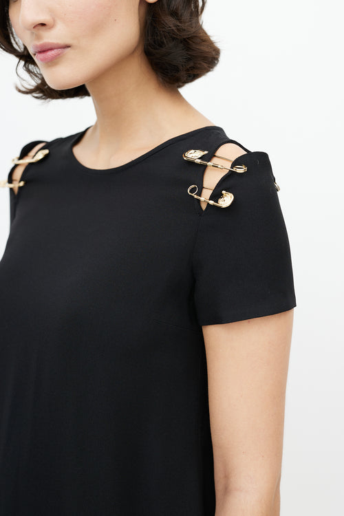 Versus Black 
Gold Safety Pin Dress