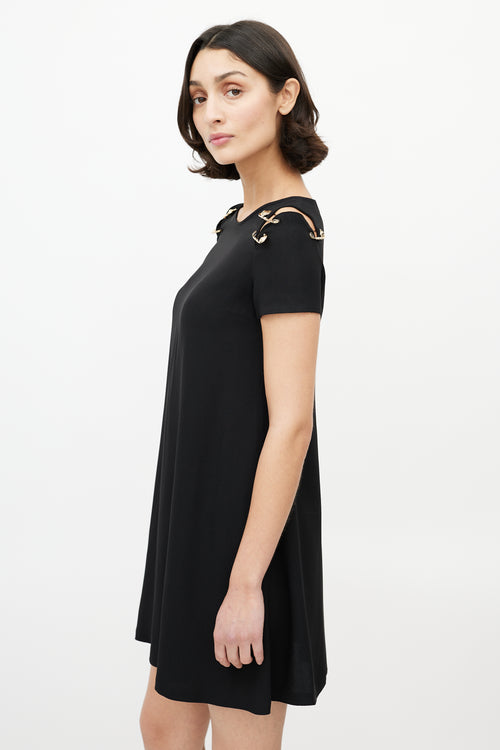 Versus Black 
Gold Safety Pin Dress