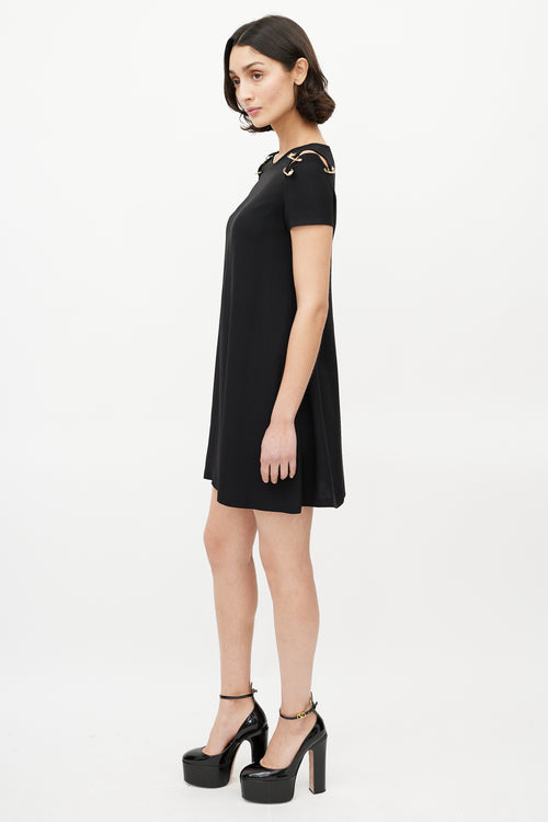 Versus Black 
Gold Safety Pin Dress