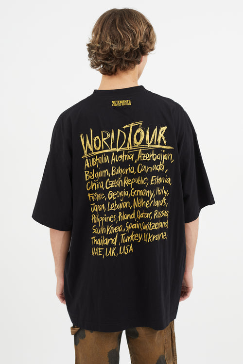 Vetements Black 
Gold World Tour T-Shirt