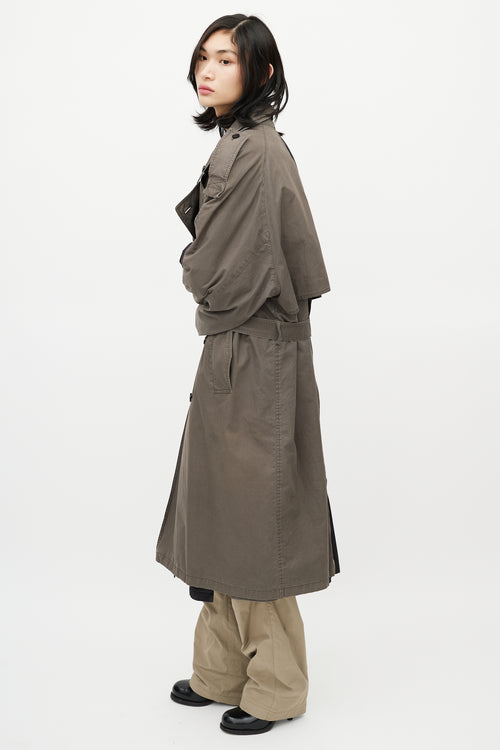 Vetements Black 
Grey Reversible Belted Trench Coat