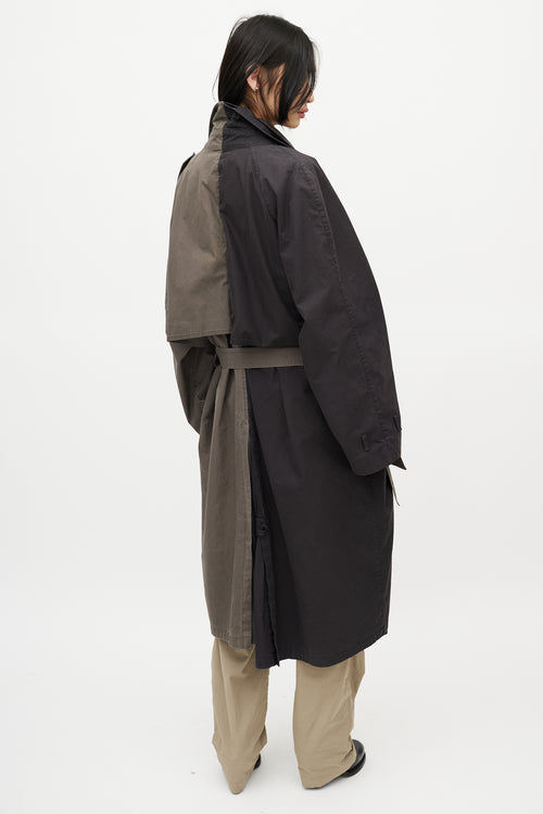 Vetements Black 
Grey Reversible Belted Trench Coat