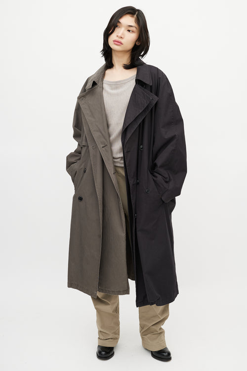 Vetements Black 
Grey Reversible Belted Trench Coat