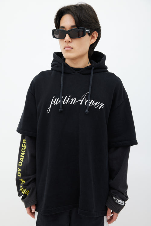 Vetements Black 
Multicolour Justin4ever Hoodie