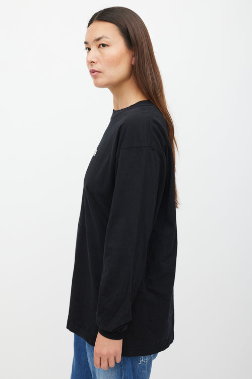 Vetements Black 
White Logo Top