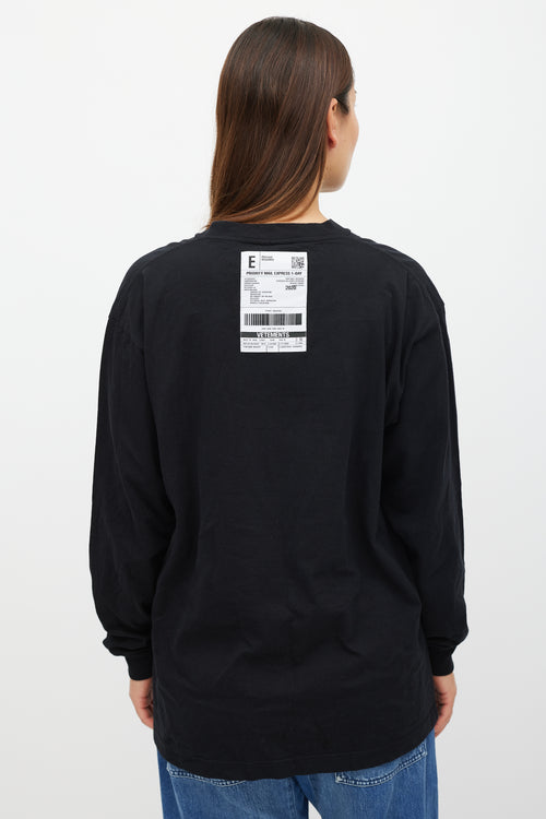 Vetements Black 
White Logo Top