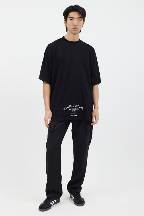 Vetements Black 
White 
Haute Couture
 T-Shirt