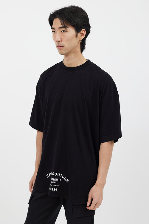 Vetements Black 
White 
Haute Couture
 T-Shirt