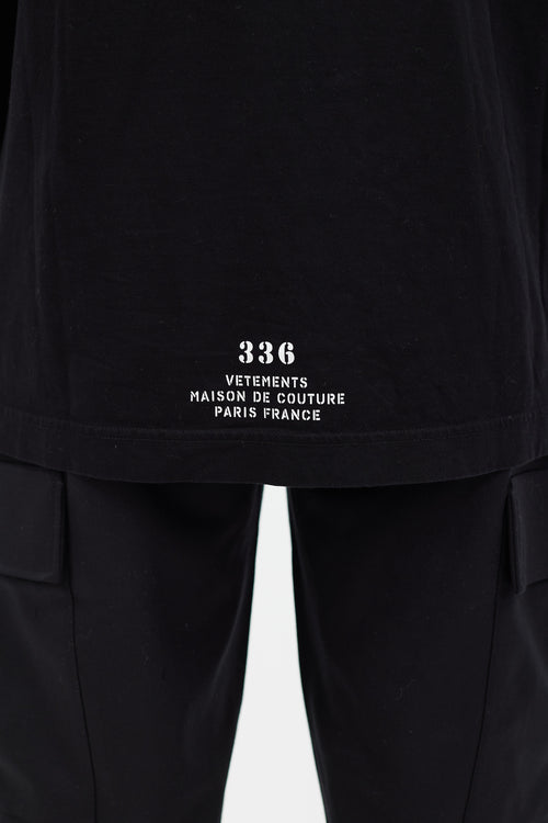 Vetements Black 
White 
Haute Couture
 T-Shirt