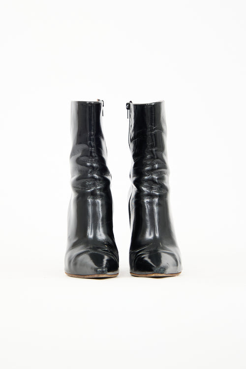 Vetements Black Leather Reflector Boot