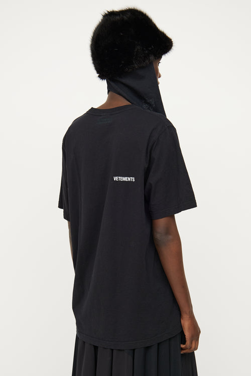 Vetements Black Bar Logo T-shirt