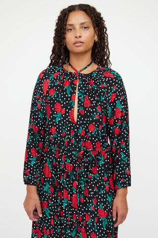 Vetements Black Multi Colour Floral Dress