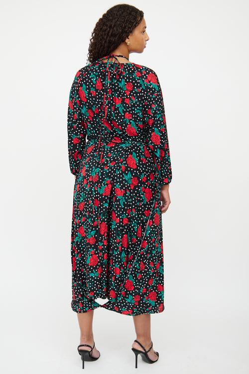 Vetements Black Multi Colour Floral Dress