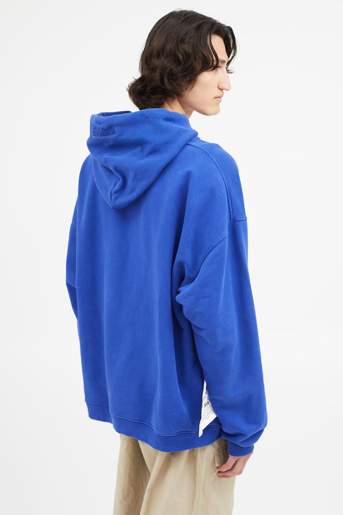 Vetements Blue Logo Label Terry Hoodie