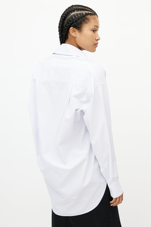 Vetements Blue Oversized Off The Shoulder Shirt