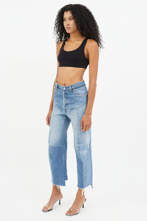 Vetements Blue Reconstructed Denim Jeans