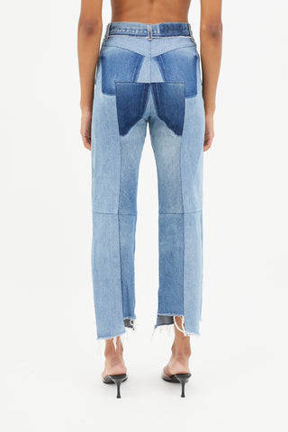 Vetements Blue Reconstructed Denim Jeans