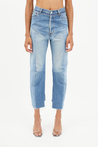 Vetements Blue Reconstructed Denim Jeans