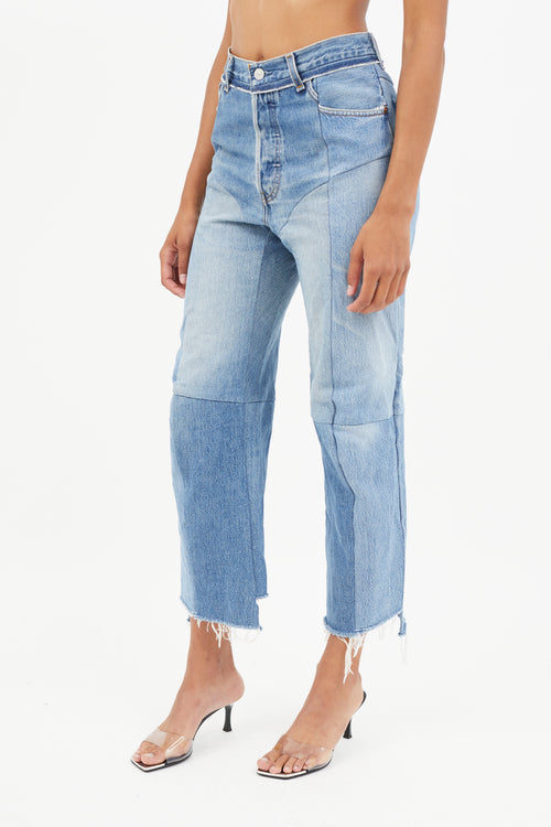 Vetements Blue Reconstructed Denim Jeans