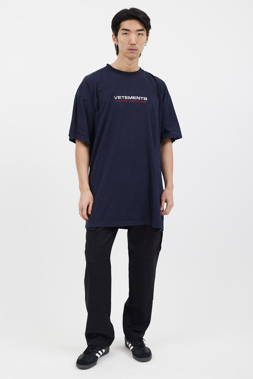 Vetements Navy Logo Front T-Shirt