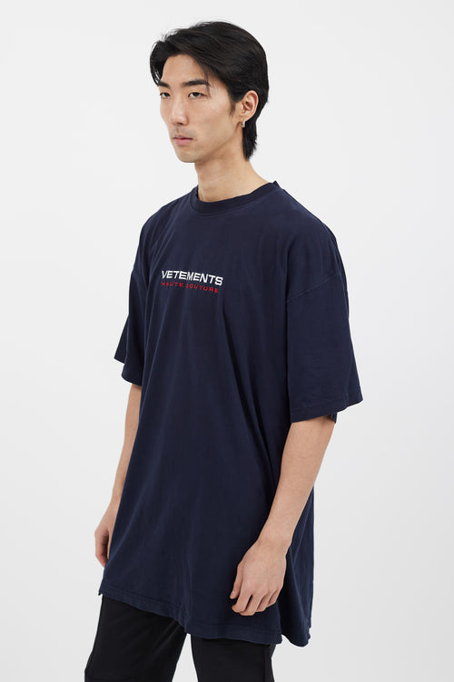 Vetements Navy Logo Front T-Shirt