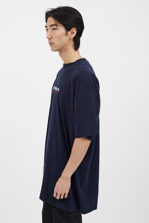 Vetements Navy Logo Front T-Shirt