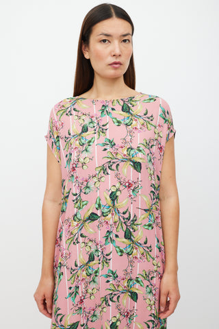 Vetements Pink 
Multicolour Floral Sleevelesss Dress