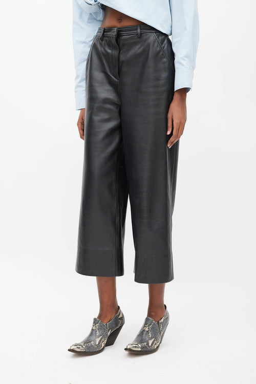 Vetements Summer 2015 Black Leather Cropped Pant