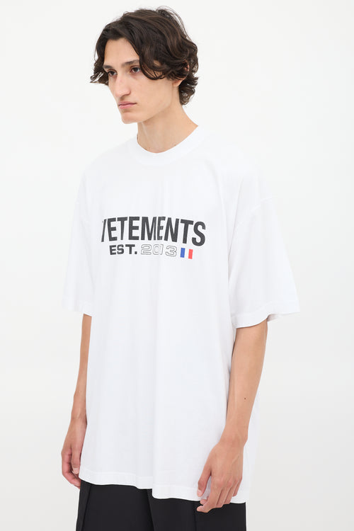 Vetements White Est.2013 Logo T-Shirt