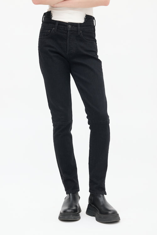 Vetements X Levi
s 2018 Raw Black Deconstructed Slim Jeans