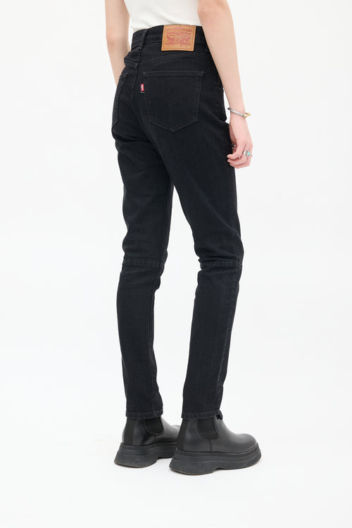 Vetements X Levi
s 2018 Raw Black Deconstructed Slim Jeans