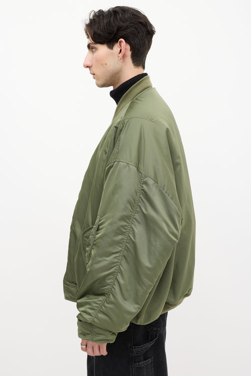 Vetements X Alpha Industries Fall 2017 Green 
Black Reversible Bomber Jacket