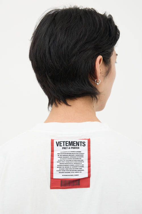 Vetements White Patch Logo T-Shirt