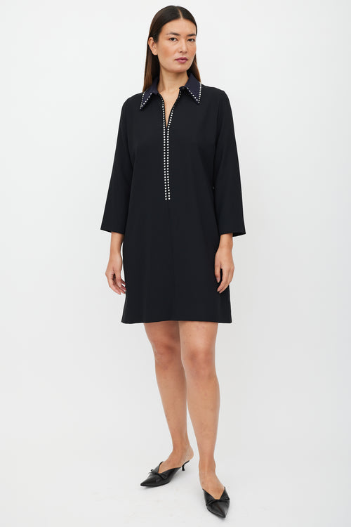 Victoria Beckham Black 
Navy Jewel Dress