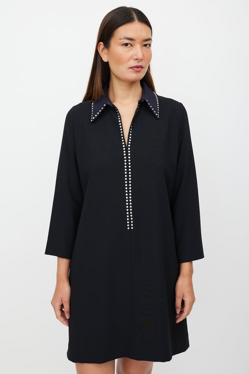 Victoria Beckham Black 
Navy Jewel Dress