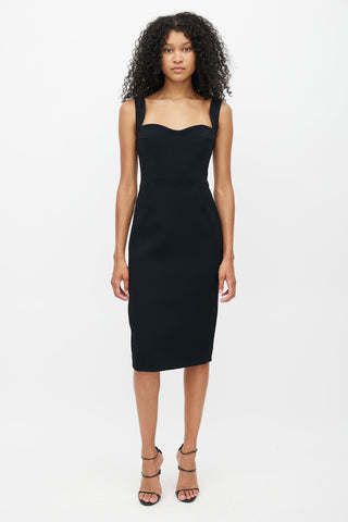 Victoria Beckham Black Sweetheart Midi Dress