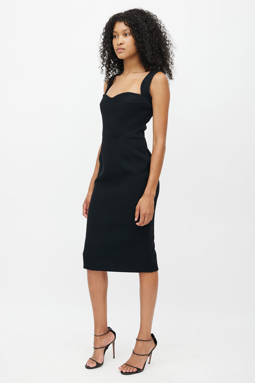 Victoria Beckham Black Sweetheart Midi Dress