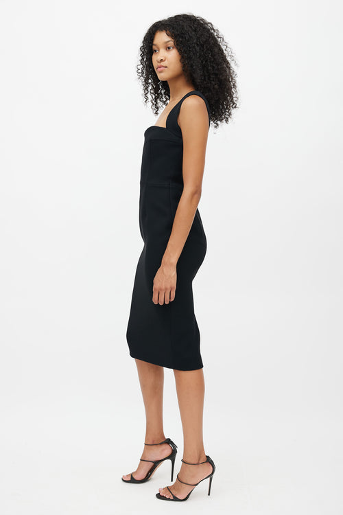 Victoria Beckham Black Sweetheart Midi Dress