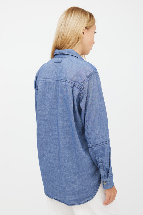 Victoria Beckham Blue Denim Chambray Shirt