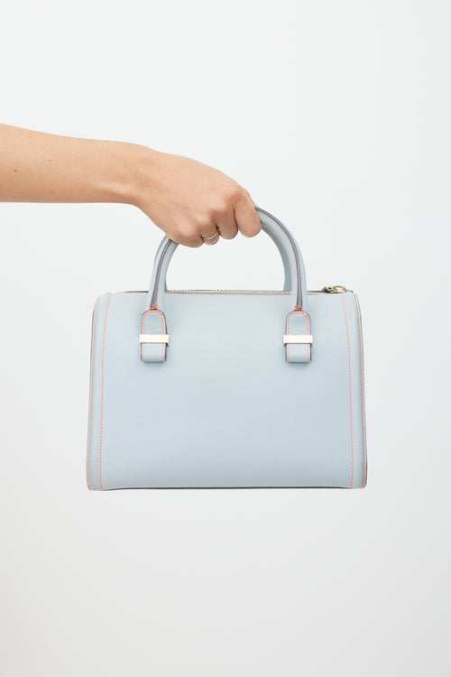 Victoria Beckham Blue 
Orange Leather Tote