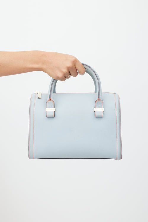 Victoria Beckham Blue 
Orange Leather Tote