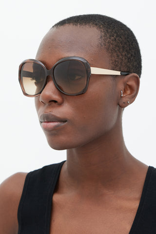 Victoria Beckham Brown 
Gold VBS4C3 Sunglasses