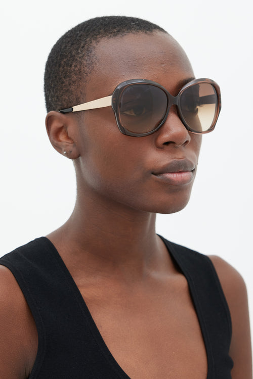 Victoria Beckham Brown 
Gold VBS4C3 Sunglasses