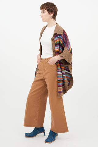 Victoria Beckham Brown Wide Leg Trouser