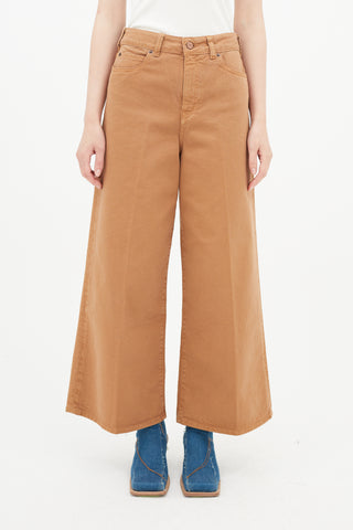 Victoria Beckham Brown Wide Leg Trouser