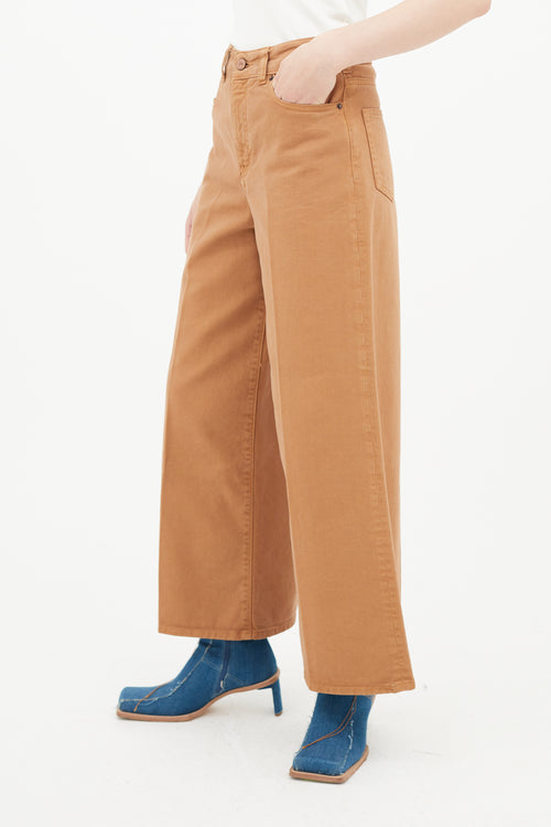 Victoria Beckham Brown Wide Leg Trouser